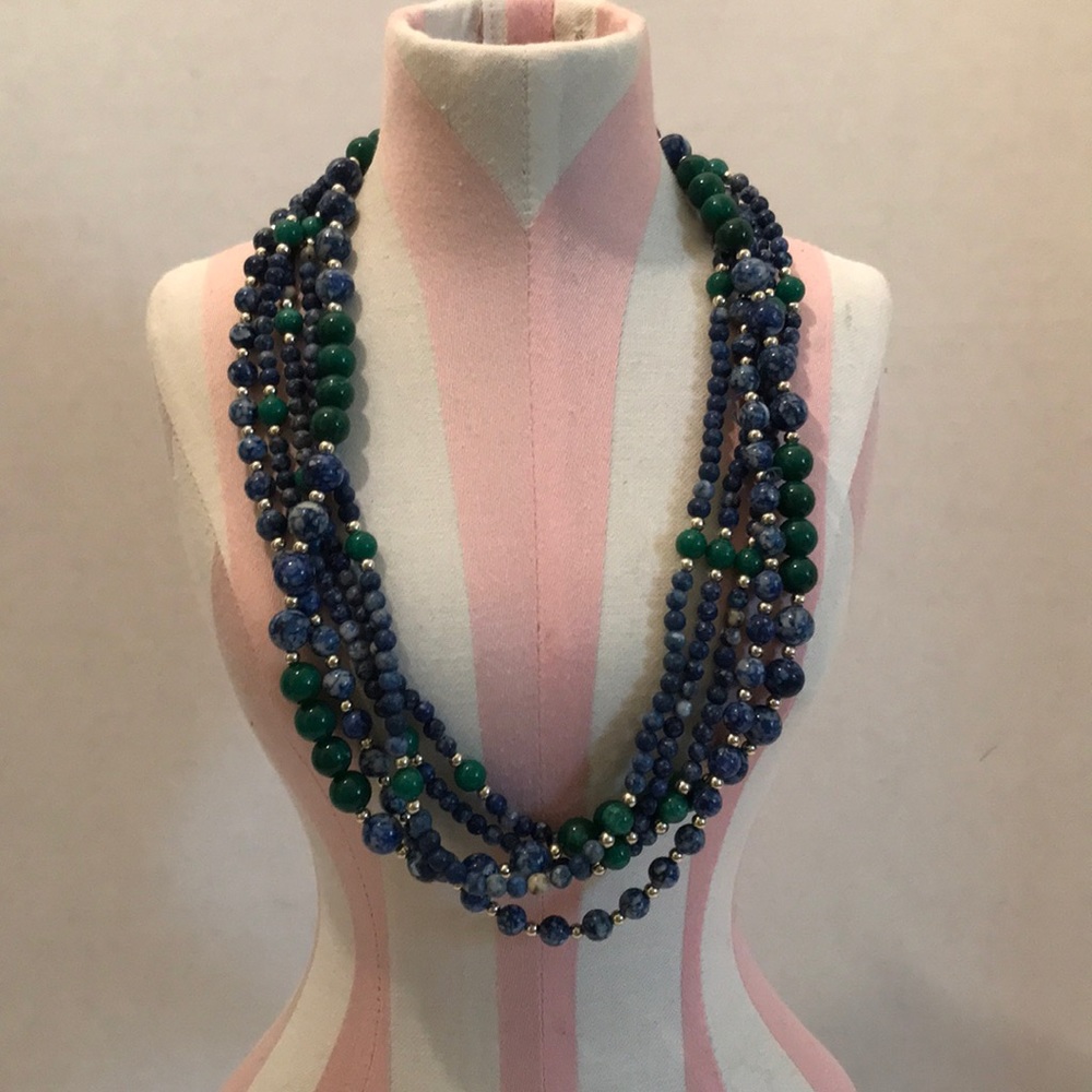 Multicolor glass beads necklace